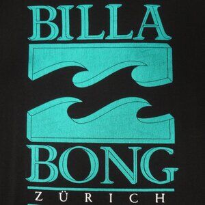BILLABONG SURF CO ZURICH BLUE WAVE LOGO - BLACK SMALL T-SHIRT K732